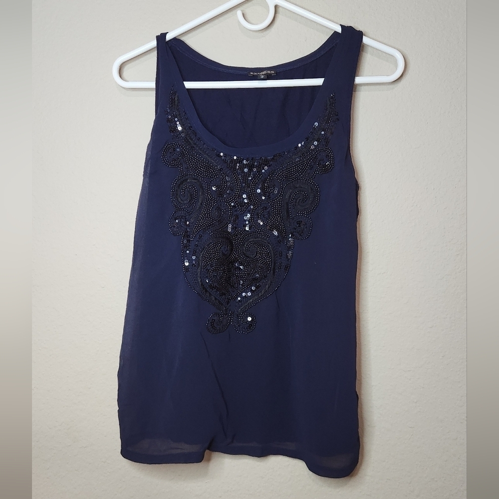 Express Sequin Tank Top Size Small